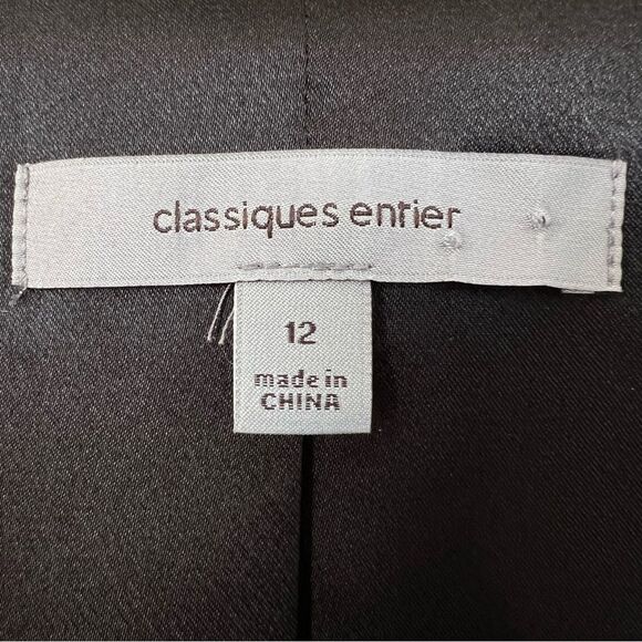 Classiques Entier 100% Soft Wool Women's Black Career Corpcore Blazer SZ 12 - Picture 6 of 13
